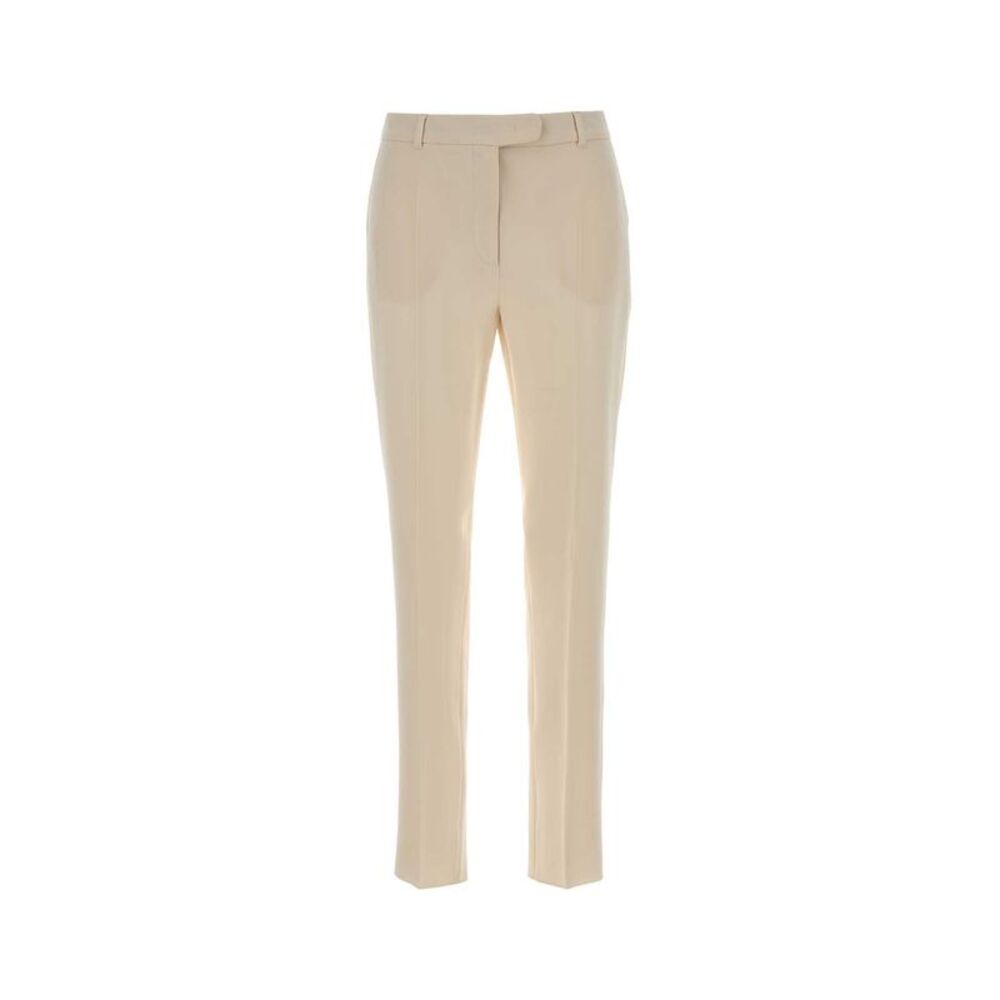 Max Mara Women Pastel Yellow Crepe Jerta Pant